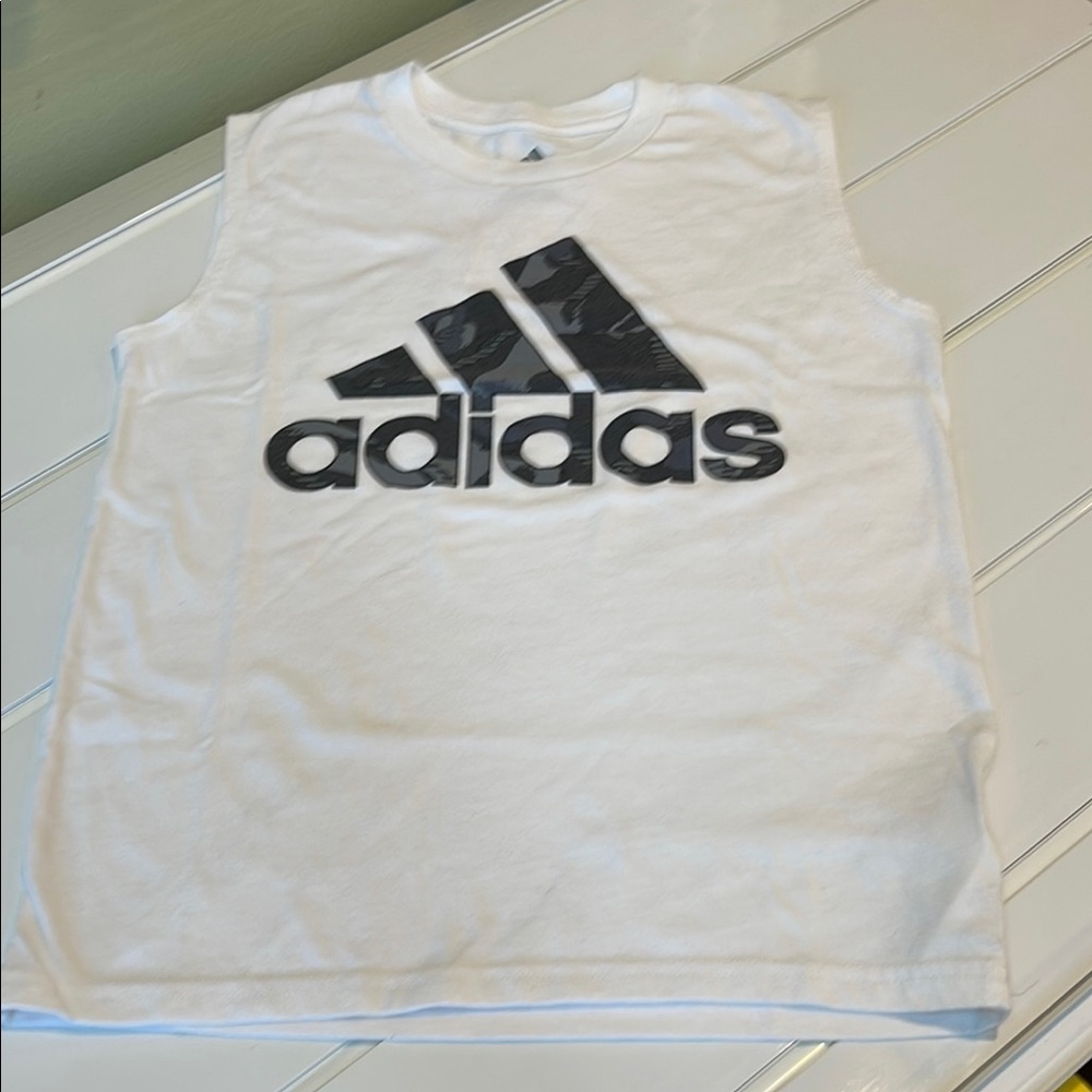 Adidas White Tank Top with Bold Logo